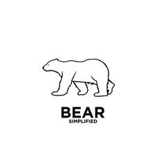 Bear walk outline logo icon design vector