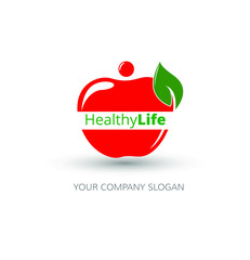 Healthy Apple icons vector design represents fruit logos, signs and symbols.