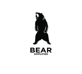 Black bear silhouette logo icon design vector illustration