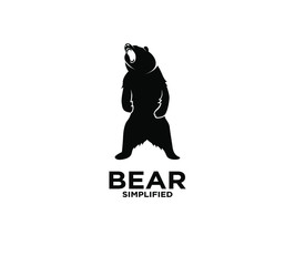 Black bear silhouette logo icon design vector illustration