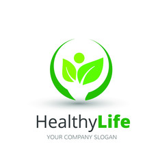 people Healthy Life, fitness, heath care Logo template vector icon, 