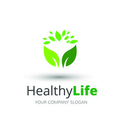 people Healthy Life, fitness, heath care Logo template vector icon, 
