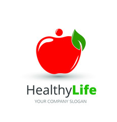 Healthy Apple icons vector design represents fruit logos, signs and symbols.