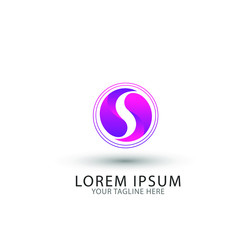 Letter S with circle logo icon design template elements