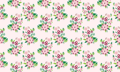 Seamless Easter egg pattern background, with antique design of leaf and flower.