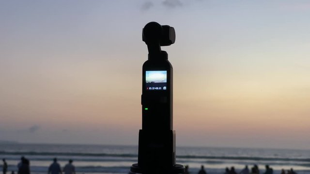 BALI, INDONESIA. 2019 Dec 2nd. DJI Osmo Pocket is Taking Footage of Bali Island