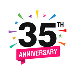 35th Years Anniversary Logo Design Vector