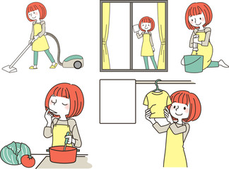 主婦と家事セット © Rio　haduki