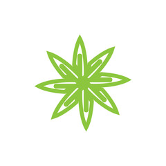 Green Flower logo design vector