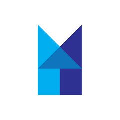 Obraz premium M letter home logo design vector