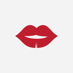 Lips icon cosmetic logo vector template