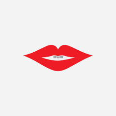 Lips icon cosmetic logo vector template