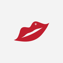 Lips icon cosmetic logo vector template