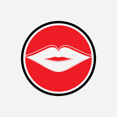 Lips icon cosmetic logo vector template