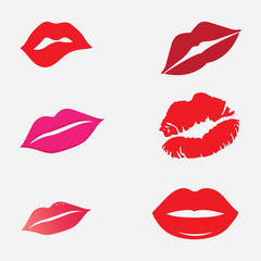 Lips icon cosmetic logo vector template
