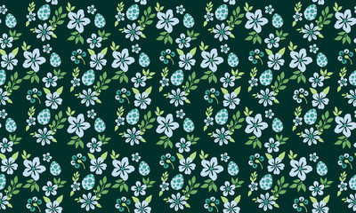 Easter template design with unique design of egg and flower pattern background.