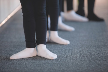 Row of feet ballerina.