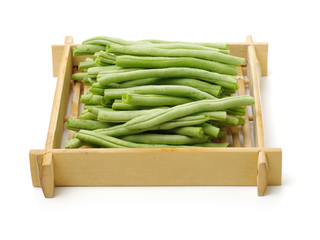 Green kidney bean on white background