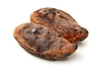roasted sweet potatoes on a white background 