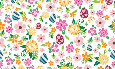 Unique Motif of Easter egg background, for wrapping paper pattern of leaf and flower.