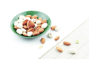 Almond with a white background.