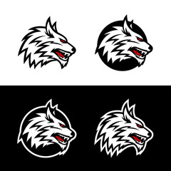 Wild wolf esport mascot logo design vector illustration