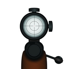 Rifle gun with scope to find target