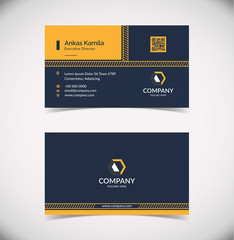 Modern Orange Geometric Business Card Template