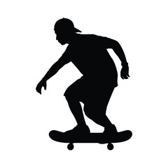 Fototapeta na wymiar Skate boarding man silhouette vector