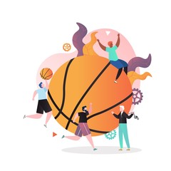 Basketball vector concept for web banner, website page