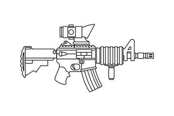 Assault rifle gun, military weapon