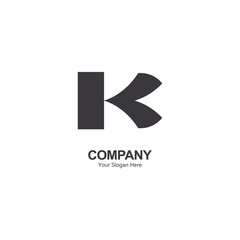 letter logo k. modern template. unique and simple logo. with gray texture. isolated white.logo abstract for companies and graphic design.