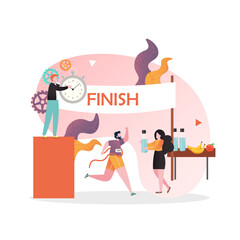 Marathon vector concept for web banner, website page