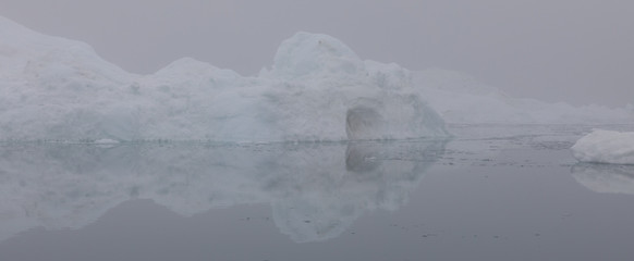 Floating icebergs in Disko Bay, ilulissat, Greenland
