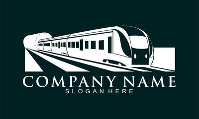 Public train and the tunnel simple modern vector logo