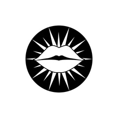 Lips icon cosmetic logo vector template