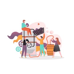 Wine making vector concept for web banner, website page