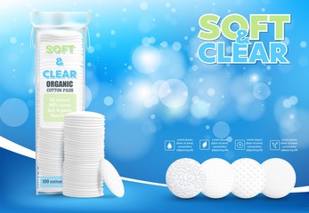 Cosmetic cotton pads vector advertising poster template © Siberian Art
