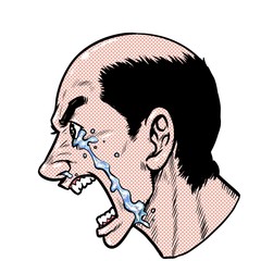 Profile of a man shouting