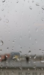 water drops on glass