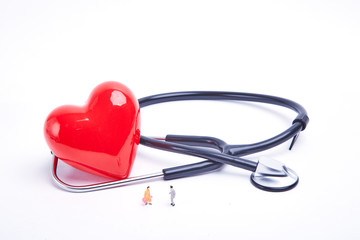 Red heart and stethoscope