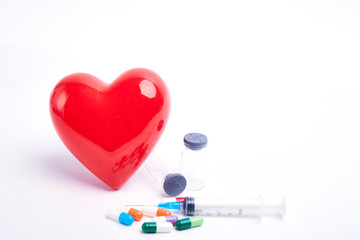 Red heart and stethoscope