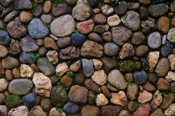 Natural colorful stone wall