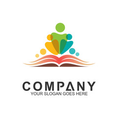 education logo template, success and happy student vector icon