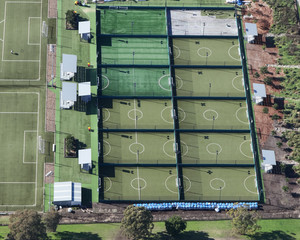Aerial view Football fields - Newcastle Australia © jeayesy
