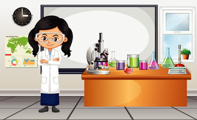 Female scientist standing in the lab