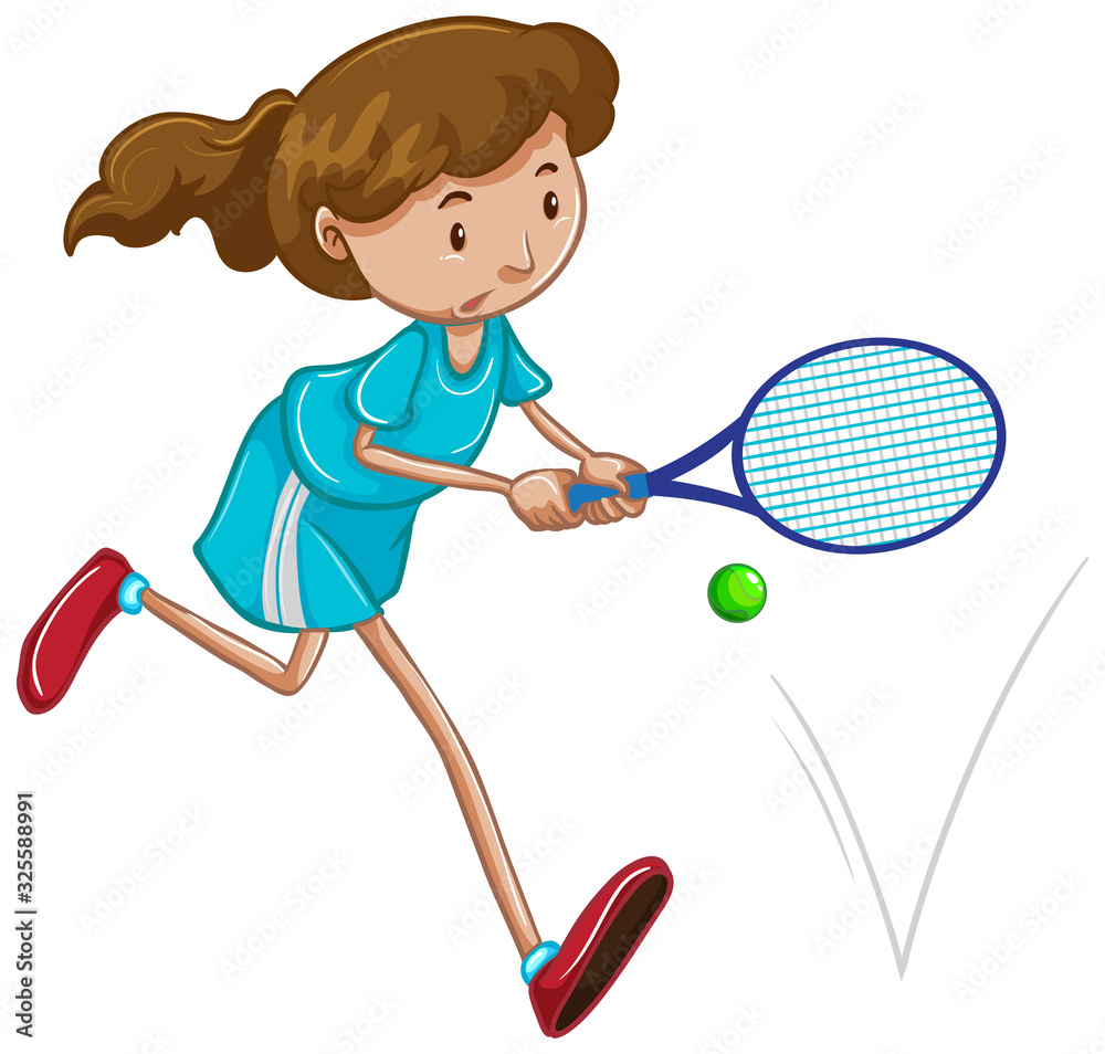 Canvas Prints Athlete playing tennis on white background