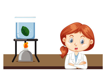 Scientist boiling leaf in the lab