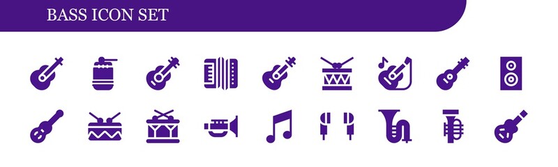 Modern Simple Set of bass Vector filled Icons