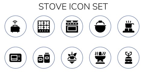 stove icon set
